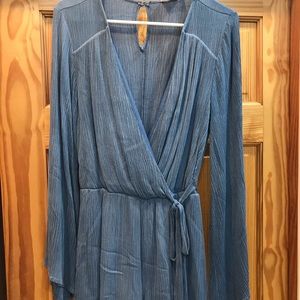 Blue long sleeve romper